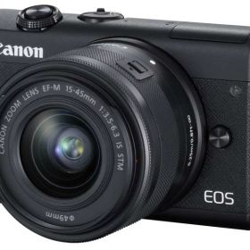 【中古】Canon ミラーレス一眼カメラ EOS M200 標準ズームキット ブラック EOSM200BK-1545ISSTMLK当店保証30日間 人気モデル 高画質 売れ筋