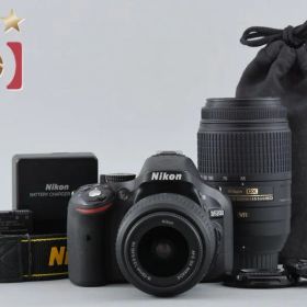 【中古】Nikon ニコン D5200 ダブルズームキット ブラック シャッター回数僅少