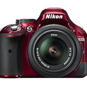 【中古】Nikon デジタル一眼レフカメラ D5200 レンズキット AF-S DX NIKKOR 18-55mm f/3.5-5.6G VR付属保証なし レッド D5200LKRD