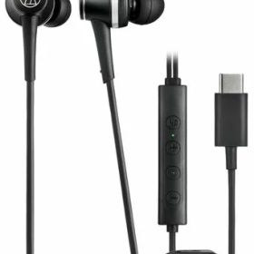 オーディオテクニカATH-CKD7NCBKイヤホン有線タイプCノイズキャンセリングマイク付リモコン遅延なし高音質DAC内蔵ブラック