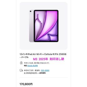 13インチ iPad Air Wi-Fi ＋ Cellular 256GB M3(タブレット)