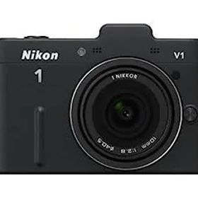 【中古】Nikon ミラーレス一眼カメラ Nikon 1 (ニコンワン) V1 (ブイワン) 薄型レンズキット ブラックN1 V1ULK BK