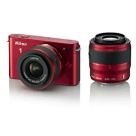 【中古】Nikon ミラーレス一眼カメラ Nikon 1 (ニコンワン) J1 (ジェイワン) ダブルズームキット レッド N1 J1WZ RD