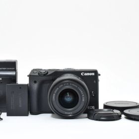 ★美品★ キヤノン Canon EOS M3 ブラック + EF-M 15-45mm F3.5-6.3 IS STM 充電器付き ARYM5930 #56