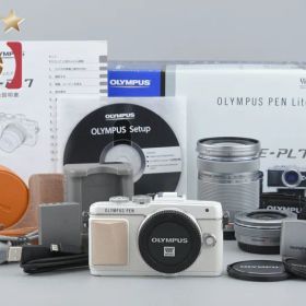 【中古】OLYMPUS オリンパス PEN Lite E-PL7 EZ ダブルズームキット ホワイト シャッター回数僅少 元箱付き