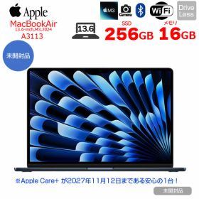 【未開封】Apple MacBook Air 13.6inch MC8K4J/A A3113 2024 TouchID [Apple M3 8コア 16GB SSD256GB 無線 BT カメラ Midnight ] ：未開封品