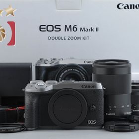 【中古】Canon キヤノン EOS M6 Mark II ダブルズームキット シルバー 元箱付き