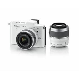 Nikon ミラーレス一眼カメラ Nikon 1 (ニコンワン) V1 (ブイワン) ダブルズームキット ホワイト N1 V1WZ WH tf8su2k(ミラーレス一眼)