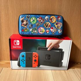 Nintendo Switch 本体 ブルーとネオンイエロー スイッチケース付