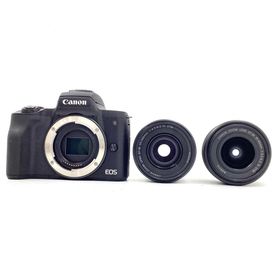 キヤノン(Canon)の【全額返金保証】【最速発送】Canon デジタル一眼 EOS Kiss M ダブルズームキット [ブラック] 動作確認済(ミラーレス一眼)
