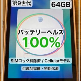 【極美品バッテリー100％】iPad第9世代Wi-Fi+Cellular64GB