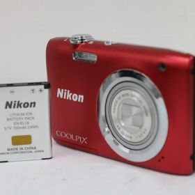 【返品保証】 ニコン Nikon COOLPIX A100 5x レッド バッテリー付き コンパクトデジタルカメラ e8589