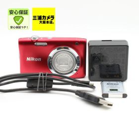 【美品】 Nikon COOLPIX A100 レッド 光学5倍 2005万画素 デジタルカメラ #075VV0426