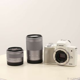 (中古)Canon 期間特価対象品 EOS Kiss M2 ダブルズームキット ホワイト(196-ud)