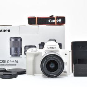 ★美品★ キヤノン Canon EOS Kiss M ホワイト + EF-M 15-45mm F3.5-6.3 IS STM 元箱付き ARYM6015 #54