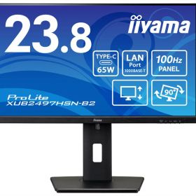 イーヤマ ProLite23.8型 ワイド液晶ディスプレイ ProLite XUB2497HSN-B2(1920x1080/IPS方式パネル/HDMI/DisplayPort/USB Type-C/昇降/回転/ブラック) XUB2497HSN-B2