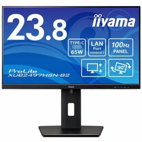 iiyama 液晶ディスプレイ 23.8型/1920×1080/HDMI DisplayPort USB Type-C映像出力：給電/ブラック/スピーカー：あり/IPS方式/昇降/回転/LANポートあり XUB2497HSN-B2