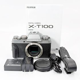 【美品】フジフイルム X-T100 ボディ ダークシルバー ミラーレス カメラ