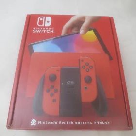 ゲーム Nintendo switch ニンテンドースイッチ 本体 HEG-001 有機ELモデル マリオレッド 動作品 箱付き 中古品