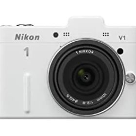 【中古】(非常に良い)Nikon ミラーレス一眼カメラ Nikon 1 (ニコンワン) V1 (ブイワン) 薄型レンズキット ホワイトN1 V1ULK WH