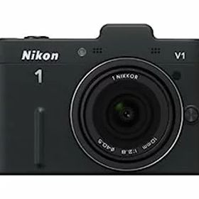 【中古】（非常に良い）Nikon ミラーレス一眼カメラ Nikon 1 (ニコンワン) V1 (ブイワン) 薄型レンズキット ブラックN1 V1ULK BK