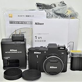 【中古】Nikon ミラーレス一眼カメラ Nikon 1 ニコンワン V1 ブイワン 薄型レンズキット ブラックN1 V1ULK BK