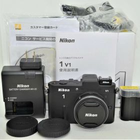 【中古】【非常に良い】Nikon ミラーレス一眼カメラ Nikon 1 (ニコンワン) V1 (ブイワン) 薄型レンズキット ブラックN1 V1ULK BK