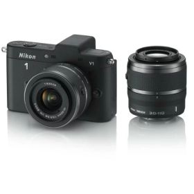 【中古】ミラーレス一眼カメラ Nikon 1 (ニコンワン) ブラック V1 (ブイワン) ダブルズームキット ブラック N1 V1WZ BK カメラ 一眼レフ ミラーレス レンズ 中古 人気 おすすめ 高画質