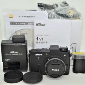 【中古】Nikon ミラーレス一眼カメラ Nikon 1 ブラック (ニコンワン) V1 (ブイワン) 薄型レンズキット ブラックN1 V1ULK BK カメラ 中古 人気 おすすめ 高画質