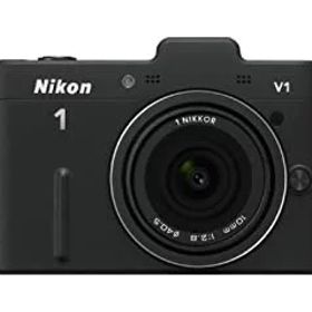 【中古】Nikon ミラーレス一眼カメラ Nikon 1 (ニコンワン) V1 (ブイワン) 薄型レンズキット ブラックN1 V1ULK BK