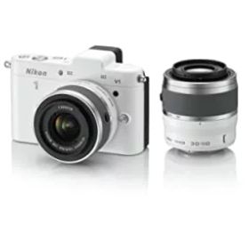 【中古】Nikon ミラーレス一眼カメラ Nikon 1 (ニコンワン) V1 (ブイワン) ダブルズームキット ホワイト N1 V1WZ WH