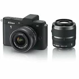 【中古】［非常に良い］Nikon ミラーレス一眼カメラ Nikon 1 (ニコンワン) V1 (ブイワン) ダブルズームキット ブラック N1 V1WZ BK