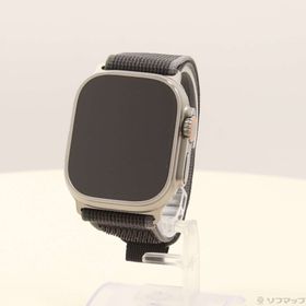 (中古)Apple Apple Watch Ultra 2 GPS + Cellular 49mm チタニウムケース ブルー/ブラックトレイルループ(377-ud)
