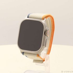(中古)Apple Apple Watch Ultra 2 GPS + Cellular 49mm チタニウムケース オレンジ/ベージュトレイルループ(377-ud)