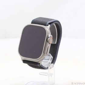 (中古)Apple Apple Watch Ultra 2 GPS + Cellular 49mm チタニウムケース ブルー/ブラックトレイルループ(251-ud)