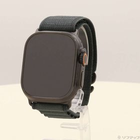(中古)Apple (展示品) Apple Watch Ultra 2 GPS + Cellular 49mm ブラックチタニウムケース ダークグリーンアルパインループ(269-ud)