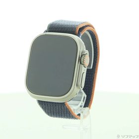 (中古)Apple Apple Watch Ultra 2 GPS + Cellular 49mm チタニウムケース グリーン/グレイトレイルループ(348-ud)