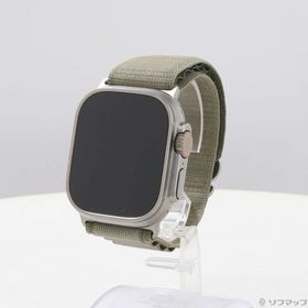 (中古)Apple Apple Watch Ultra 2 GPS + Cellular 49mm チタニウムケース オリーブアルパインループ(348-ud)