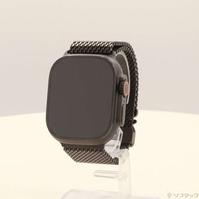 (中古)Apple Apple Watch Ultra 2 GPS + Cellular 49mm ブラックチタニウムケース ブラックチタニウムミラネーゼループ(198-ud)