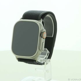 (中古)Apple Apple Watch Ultra 2 GPS + Cellular 49mm ナチュラルチタニウムケース ブラックトレイルループ(348-ud)