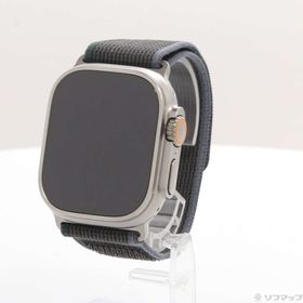 (中古)Apple Apple Watch Ultra 2 GPS + Cellular 49mm チタニウムケース ブルー/ブラックトレイルループ(377-ud)