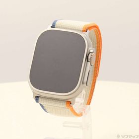 (中古)Apple Apple Watch Ultra 2 GPS + Cellular 49mm チタニウムケース オレンジ/ベージュトレイルループ(349-ud)