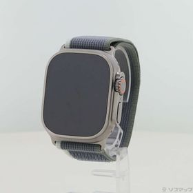 (中古)Apple Apple Watch Ultra 2 GPS + Cellular 49mm チタニウムケース グリーン/グレイトレイルループ(295-ud)