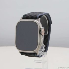 (中古)Apple Apple Watch Ultra 2 GPS + Cellular 49mm チタニウムケース ブルー/ブラックトレイルループ(377-ud)
