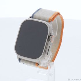 (中古)Apple Apple Watch Ultra 2 GPS + Cellular 49mm チタニウムケース オレンジ/ベージュトレイルループ(344-ud)