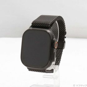 (中古)Apple Apple Watch Ultra 2 GPS + Cellular 49mm ブラックチタニウムケース ブラックチタニウムミラネーゼループ(344-ud)