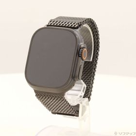 (中古)Apple Apple Watch Ultra 2 GPS + Cellular 49mm ブラックチタニウムケース ブラックチタニウムミラネーゼループ(368-ud)