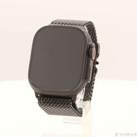 (中古)Apple Apple Watch Ultra 2 GPS + Cellular 49mm ブラックチタニウムケース ブラックチタニウムミラネーゼループ(348-ud)
