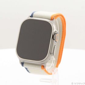 (中古)Apple Apple Watch Ultra 2 GPS + Cellular 49mm チタニウムケース オレンジ/ベージュトレイルループ(349-ud)