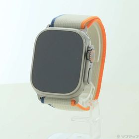 (中古)Apple Apple Watch Ultra 2 GPS + Cellular 49mm チタニウムケース オレンジ/ベージュトレイルループ(377-ud)